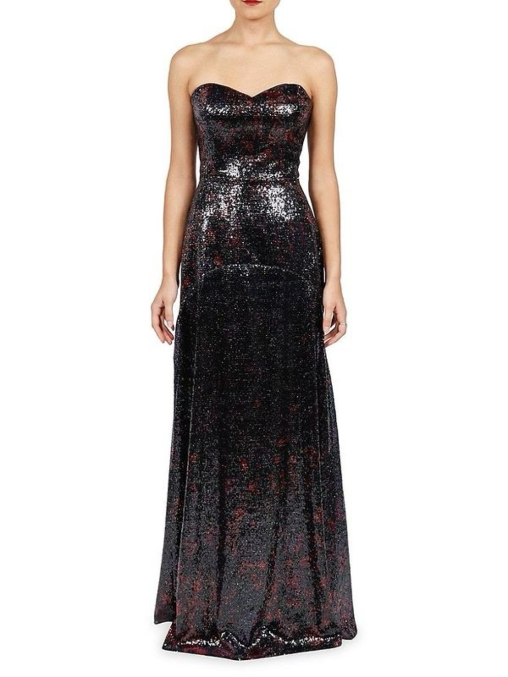 NEW Rene Ruiz Collection strapless sequin column gown